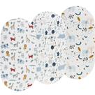 Lençóis de berço Onacosht, pacote com 3, 41x81x10 cm, estampa animal Lençóis de berço Onacosht, pacote com 3, 41x81x10 cm, estampa animal