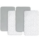 Lençóis de berço para bebês, pacote com 4 unidades Biloban Ultra Soft Grey