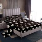 Lençóis de Cama Queen Erosebridal - Estampa de Coração Preto e Branco Lençóis de Cama Queen Erosebridal - Estampa de Coração Preto e Branco