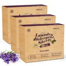 Lençóis de detergente para roupa Poesie com aroma de lavanda, pacote com 3, 480 folhas, 240 cargas, tiras de roupa, sem jarro de plástico, detergente de roupa portátil para viagens, sem líquido, HE para acampar, dormitório e vida
