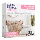 Lençóis de detergente para roupa The Clean People, sem fragrância, pacote com 32