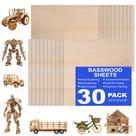 Lençóis de madeira de tília de 3 mm, pacote com 30 x 12 polegadas para artesanato, ornamentos de bricolage Lençóis de madeira de tília de 3 mm, pacote com 30 x 12 polegadas para artesanato, ornamentos de bricolage