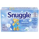 Lençóis de secagem e amaciante de roupas Snuggle Blue Sparkle 120 quilates Lençóis de secagem e amaciante de roupas Snuggle Blue Sparkle 120 quilates
