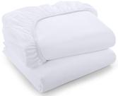 Lençóis duplos Utopia Bedding Pacote a granel com 02 lençóis inferiores Microfibra macia escovada Bolsos profundos Elástico versátil (branco)
