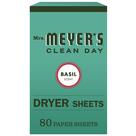 Lençóis secadores Mrs. Meyer's Clean Day suavizam o tecido (80 unidades)