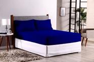 lençol avulso casal padrão slip + 2 fronhas flannel lisa varias cores