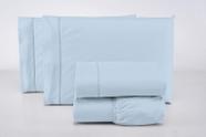 Lençol avulso casal queen c/ elástico 100% algodão 400 fios azul