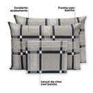 Lençol Casal 3 Pçs Estampado C/ Fronhas Percal 180 Fios 40cm Altura