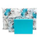 Lençol Casal 40cm 4 pçs c/ Fronhas Ponto Palito Percal Estampado180 fios