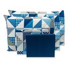 Lençol Casal 40cm 4 pçs c/ Fronhas Ponto Palito Percal Estampado180 fios