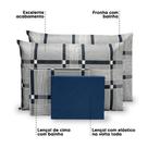 Lençol Casal 6 Pçs Estampado Percal 180 Fios Bainha 40cm altura