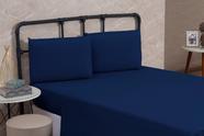 Lençol CASAL Avulso SEM ELÁSTICO Liso Cama Box Premium Microfibra 150 FIOS 01 Peça AZUL MARINHO