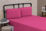 Lençol CASAL Avulso SEM ELÁSTICO Liso Cama Box Premium Microfibra 150 FIOS 01 Peça PINK