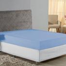 Lençol Com Elástico Casal Nobre Viúva 1 Peça 30cm De Altura Malha 100% Algodão - Azul-bebê
