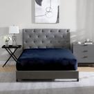 Lençol com elástico Cathay Home Twin Plush Fur 100% microfibra azul Lençol com elástico Cathay Home Twin Plush Fur 100% microfibra azul
