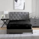 Lençol com elástico Cathay Home Twin Plush Fur Ultra Soft Black