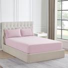 Lençol com Elástico de Flanela Sweet Home Collection - Tamanho Twin - Rosa Claro