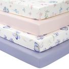 Lençol com Elástico FIEMOL Kit 4 Unidades 132x71cm Microfibra Floral Rosa