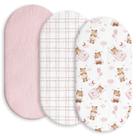 Lençol com elástico GLLQUEN BABY, pacote com 3, musselina, algodão 84x43 cm Lençol com elástico GLLQUEN BABY, pacote com 3, musselina, algodão 84x43 cm