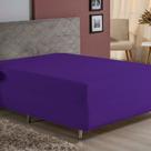 Lençol Com Elástico King Nobre 1 Peça Luva de Box 55cm de Altura Malha 100% Algodão - Roxo