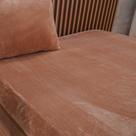 Lençol com Elástico King Plush Flannel 100% Poliéster 193x203x30cm Bene Casa Terracota