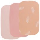 Lençol com elástico Onacosht 33x19x8 cm, pacote com 3 unidades, algodão rosa