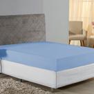 Lençol com Elástico Queen Nobre 1 Peça 30cm de Altura Malha 100% Algodão - Azul-Bebê