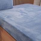 Lençol com Elástico Queen Plush Flannel 100% Poliéster 158x198x30cm Bene Casa Azul