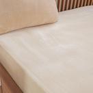 Lençol com Elástico Queen Plush Flannel 100% Poliéster 158x198x30cm Bene Casa Creme