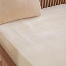 Lençol com Elástico Queen Plush Flannel 100% Poliéster 158x198x30cm Creme Bene Casa