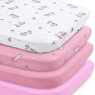 Lençol com elástico SPRINGSPIRIT Pack n Play, pacote com 4, rosa macio