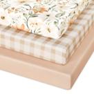 Lençol com elástico Unnivoll 38"x26" Soft Mini Crib, pacote com 3