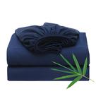 Lençol com Elástico Zaizaihome Solteiro 400 Fios Bambu Refrescante Azul Marinho