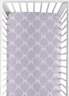 Lençol de berço ajustado Sweet Jojo Designs Lavender Bow