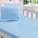 Lençol de Berço com Elástico Azul Liso 100 algodão Antialérgico Confortavel Baby Deluxe