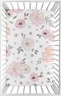 Lençol de berço Sweet Jojo Designs Mini Berço Floral em Aquarela