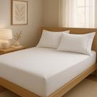 Lençol de Cama Casal 400 Fios 3 Peças 40cm Altura 100% algodao com elastico