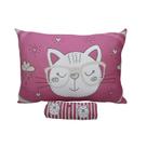 Lençol de elástico com fronha gatinhos pink