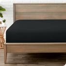 Lençol de microfibra com elástico Bare Home Queen 1800 preto