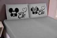 Lençol estampado 03 peças queen ele/ela coração todo cinza Lençol estampado 03 peças queen ele/ela coração todo cinza