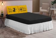 Lençol estampado 03 peças queen eu te amo mini amarelo preto
