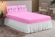 Lençol estampado 03 peças queen fe esperança amor todo rosa hipercal