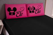 Lençol estampado casal queen 03 peças Minie Oculos Pink Preto