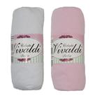 Lençol Infantil Com Elastico Vivaldi Kit 2 Peças Rosa e Branco