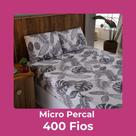 Lençol King 3 Peças Estampado Micropercal 400 Fios Macio Confort