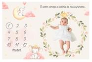 Lençol Mêsversário Cenário Para Fotos Bebê Elefante Menina