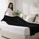 Lençol Plano Solteiro Forro de Cama para Cobrir sem Elástico Avulso COR:PRETO