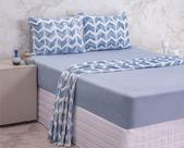 Lençol Plush Estampado Casal 4 Peças Gael