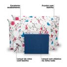 Lençol Queen 6 Pçs Estampado Percal 180 Fios Bainha 40cm Altura