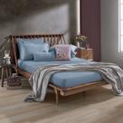Lençol Solteiro Plush Inove Liso 88x188 cm Azul Céu Hedrons